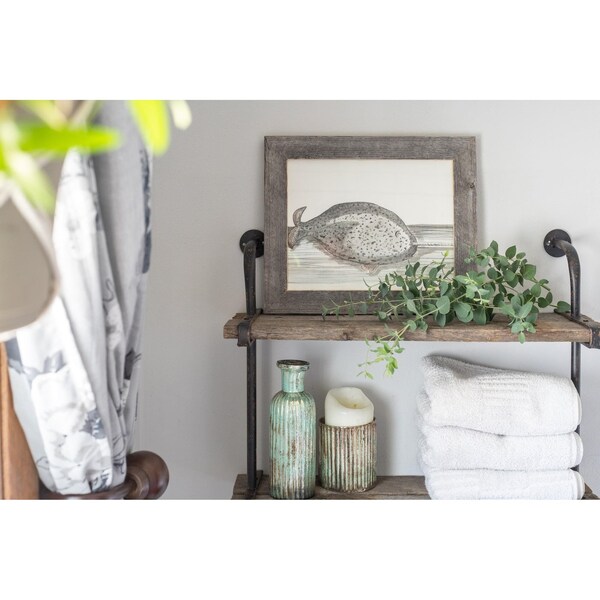 Homeroots 12 x 24 in. Rustic Farmhouse Gray Wood Picture Frame - 386512