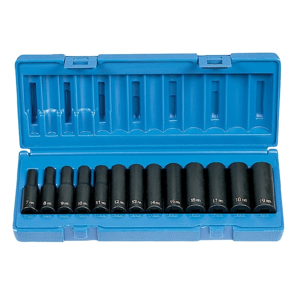 Grey Pneumatic SKT SET 3/8" DR 130 PC DP METRIC IM - GP1213MD