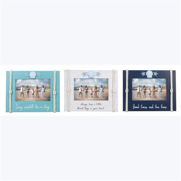 Youngs 4 x 6 in. Wood Photo Frame, 3 Assorted Color - 62351
