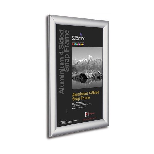 Seco Frame, Snap, Aluminum, 1in Profile, 11inx14in, Silver - SSCSN1114SV