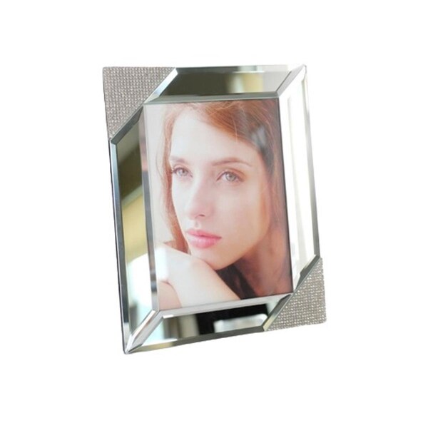 Jiallo 4 x 6 in. Mirrored Photo Frame Silver - EGV10-362