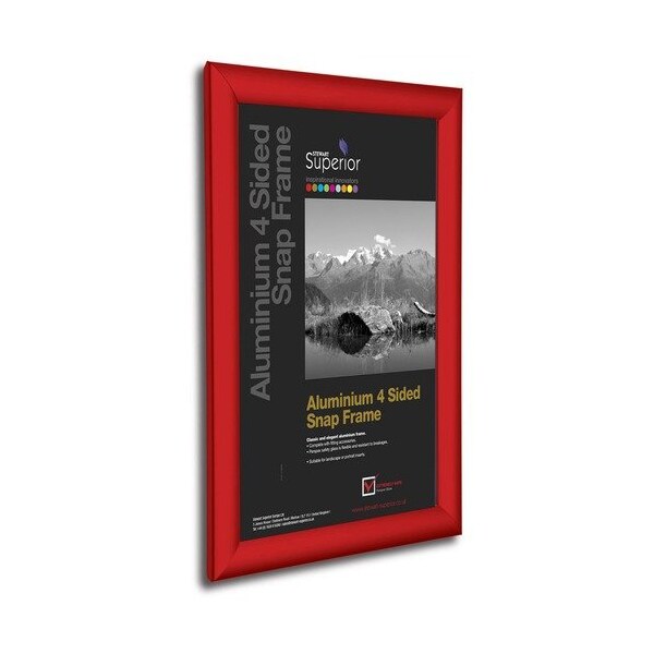 Seco Frame, Mitred, Snap, Aluminum, 1in Profile, 18inx24in, Red - SSCSN1824RED
