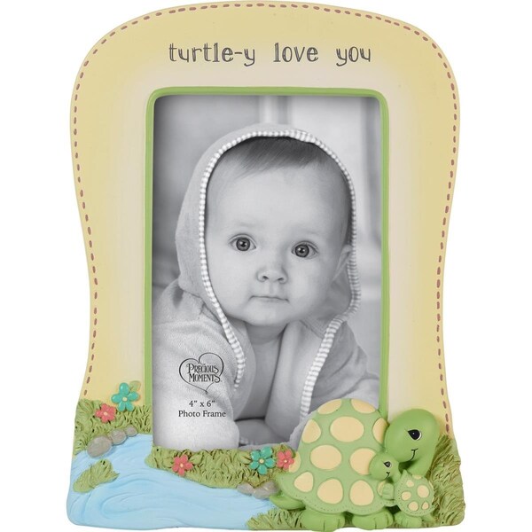 Precious Moments 8.5 in. Resin & Glass Turtle-Y Love you Baby Photo Frame Multi Color - 222402