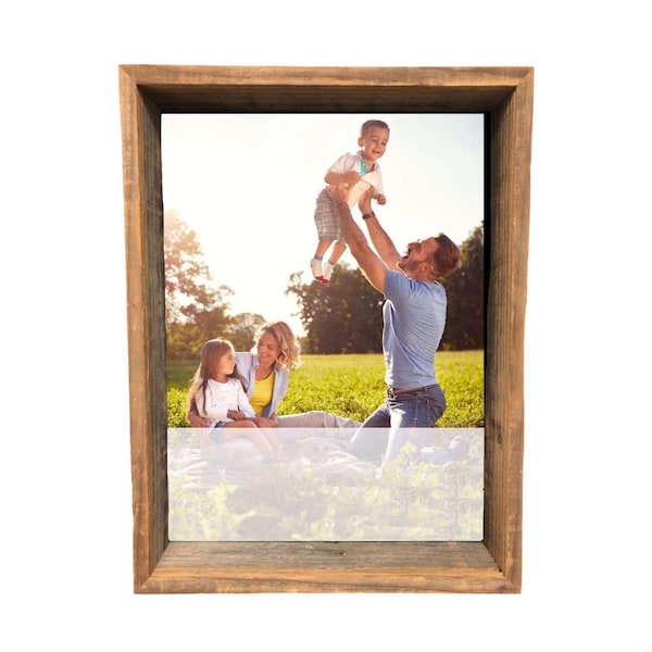 Homeroots 12 x 12 in. Rustic Gray Wood Shadow Box Picture Frame - 386488