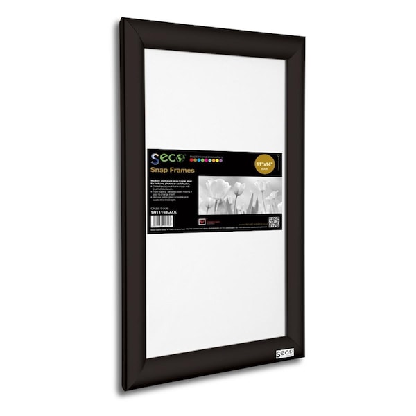 Seco 11 x 14 in. Front Load Easy Open Snap Poster-Picture Black Aluminum Frame - SE475925