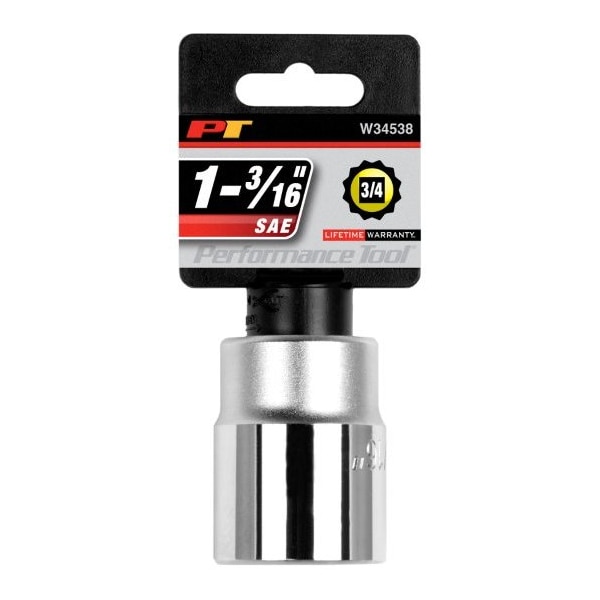 Performance Tool 3/4 In Dr. 12 Pt Socket 1-3/16 In Socket 12Pt 1-3, W34538 - W34538