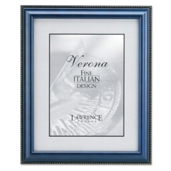 Lawrence Frames Blue Wood 4x6 Picture Frame - Gold Bead Design - LA328033
