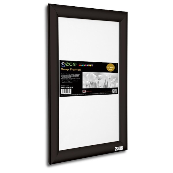 Seco 11 x 17 in. Front Load Easy Open Snap Poster-Picture Black Aluminum Frame - SE475928