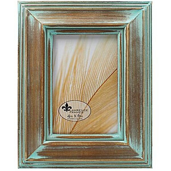 Lawrence Frames 5 x 7 in. Weathered Wood with Verdigris Wash Picture Frame, Brown - 733157
