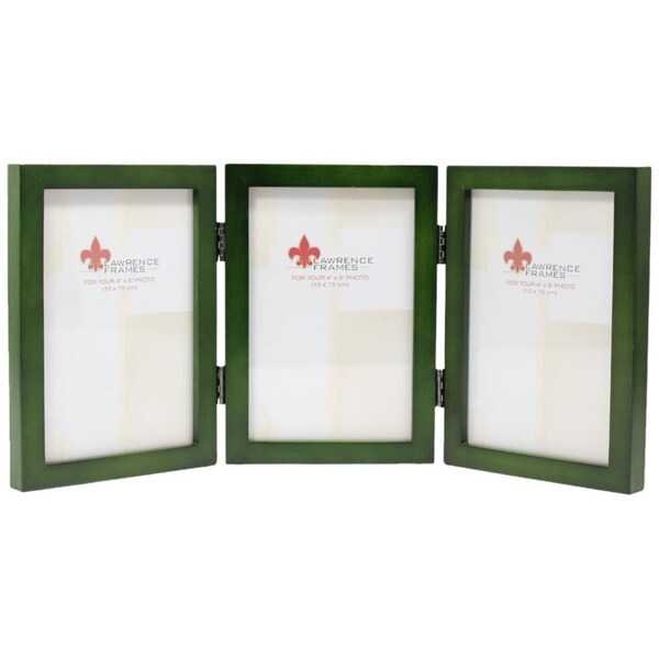 Lawrence Frames Hinged Triple Wood Picture Frame Gallery - Green, 0.67 in. - LA328133