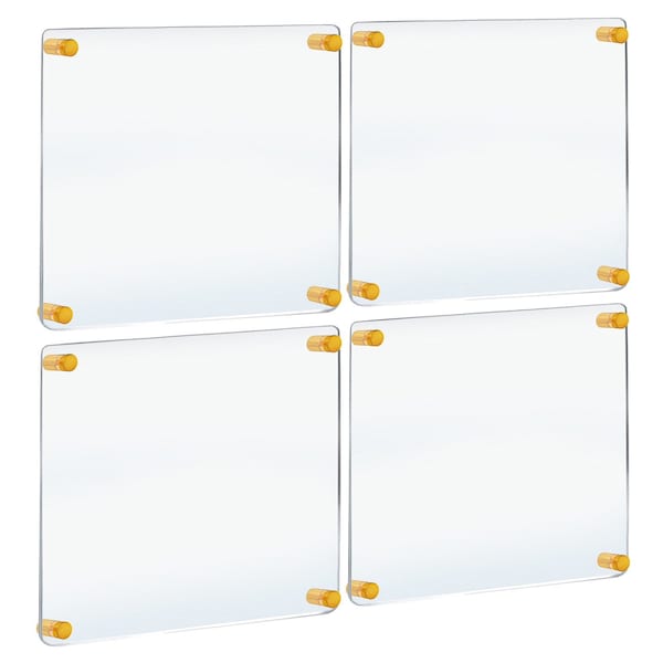 Azar Displays Gallery Wall Set of Four Floating Frames with Stand Off Caps: Overall Frame Size: 20in. x 20in. - 105520-GLD