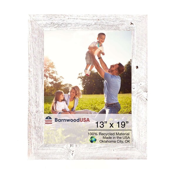 Barnwoodusa Rustic Farmhouse Reclaimed 13x19 Picture Frame (White Wash) - 840075882886