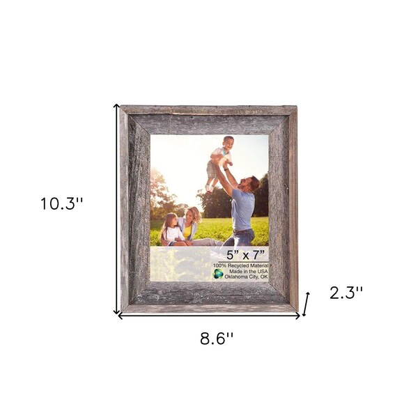 Homeroots 5 x 7 in. Natural Weathered Gray Picture Frame - 379895