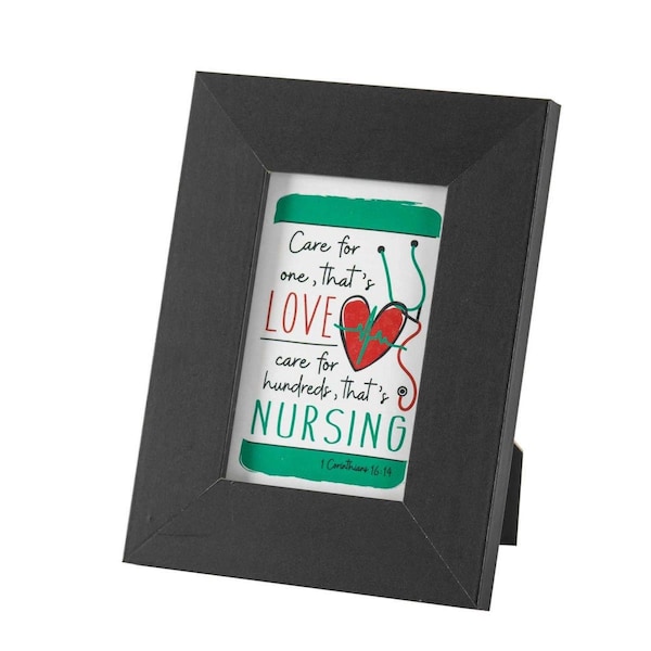 Dicksons 4 x 6 in. Tabletop Nurse Care 1 Corinthians 16-14 Psalm V Photo Frame - PF4015BL-46-43