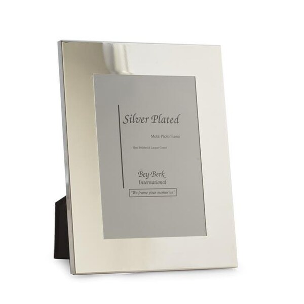 Bey Berk International Bey-Berk International SF122-11 5 x 7 in. Silver Plated Picture Frame with Easel Back; 9 x 0.35 x 7 in. - SF122-11
