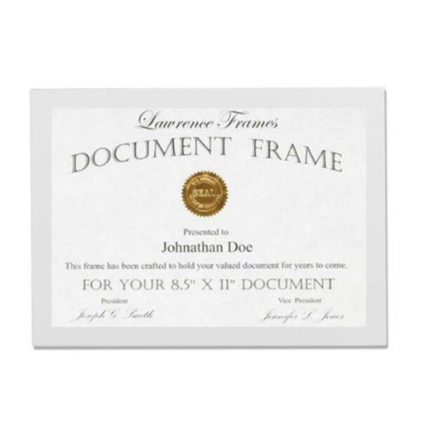 Lawrence Frames 8.5x11 White Wood Certificate Picture Frame - Gallery Collection - LA328101