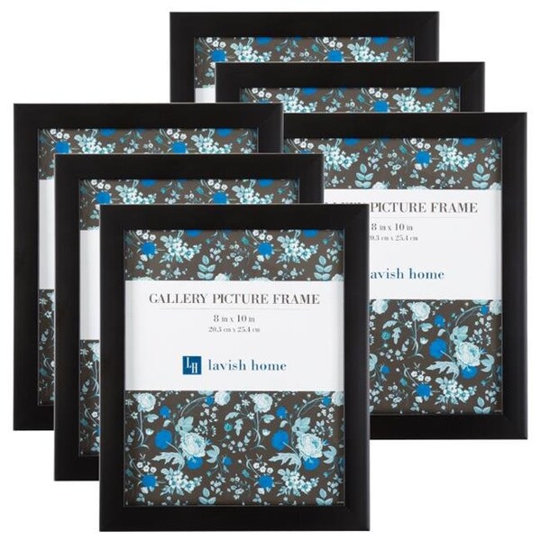 Lavish Home Lavish Home 82-FR810B 8 x 10 in. Picture Frame Pack; Black - Set of 6 - 82-FR810B