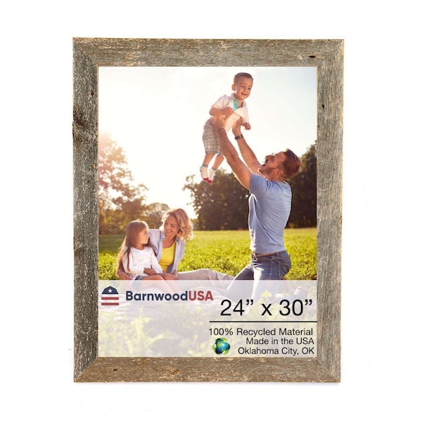 Barnwoodusa Rustic Farmhouse Reclaimed 24x30 Picture Frame (Weathered Gray) - 672713210689