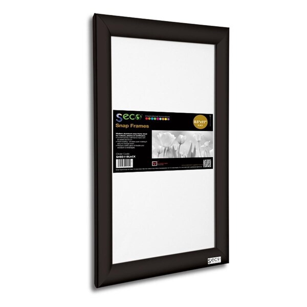 Seco 8.5 x 11 in. Front Load Easy Open Snap Poster-Picture Black Aluminum Frame - SE475937