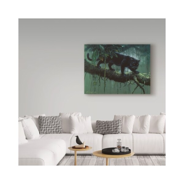 Trademark Fine Art Harro Maass 'Black Jaguar Stalking' Canvas Art, 14x19 - ALI35669-C1419GG