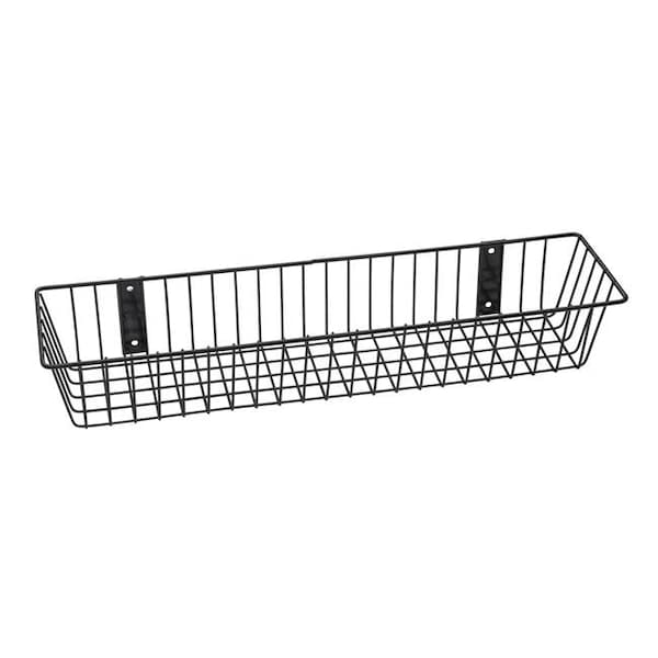 Rack Em Racks Rack Em Racks 9077-B Universal Wire Basket; Black - 24 x 6 x 4 in. - 9077-B
