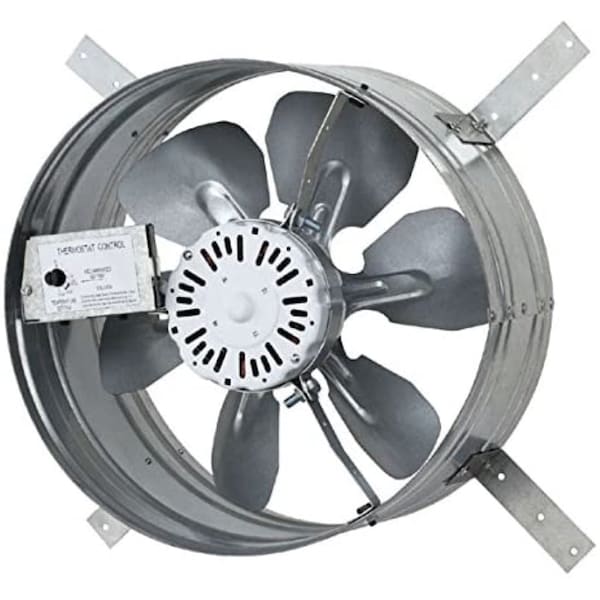 Iliving Automatic 14 in. Gable Mount Attic Ventilator Fan with Adjustable Thermostat, 3.10 Amps - ILG8G14-12T