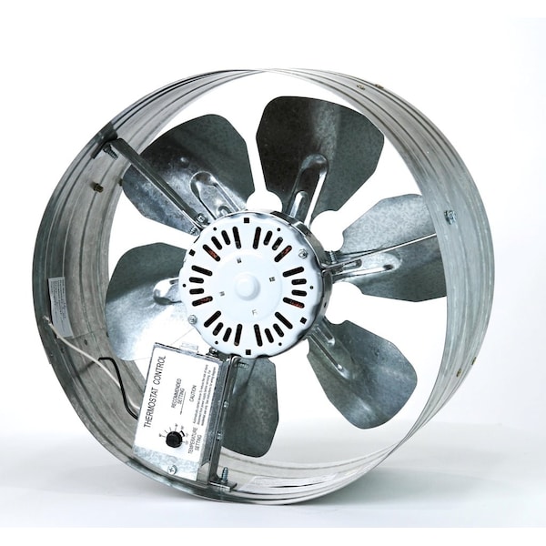 Iliving Automatic 14 in. Gable Mount Attic Ventilator Fan with Adjustable Thermostat, 3.10 Amps - ILG8G14-12T