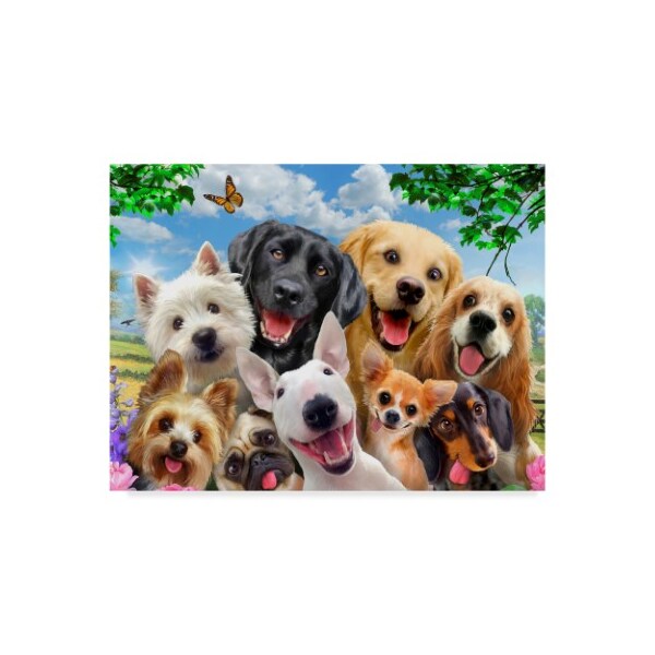 Trademark Fine Art Howard Robinson 'Happy Dogs' Canvas Art, 18x24 - ALI24004-C1824GG