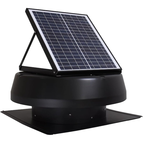 Iliving Smart Solar Attic Round 14 in. Black 1150 CFM, Cools up to 2000 sq. ft. Exhaust Fan - ILG8SF301
