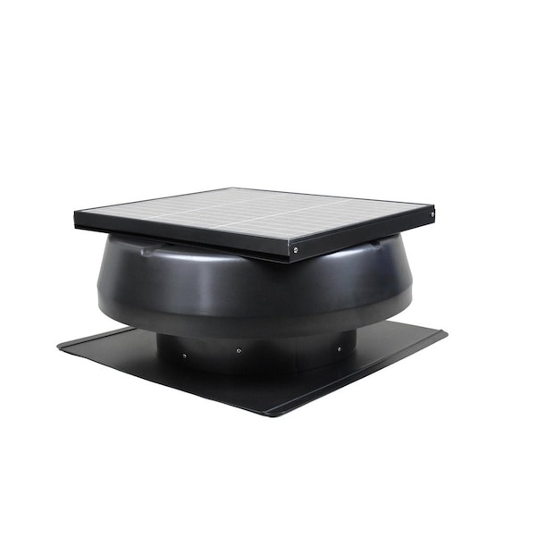 Iliving Smart Solar Attic Round 14 in. Black 1150 CFM, Cools up to 2000 sq. ft. Exhaust Fan - ILG8SF301