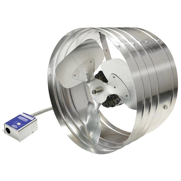 Master Flow EGV6 Power Attic Vent, 1600 cfm, 768 sq-in Net Free Ventilating Area, Galvanized Steel, Silver - EGV6