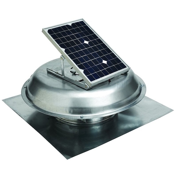 Gaf Master Flow PRSOLAR Roof Ventilator, 500 cfm, 800 sq-ft Net Free Ventilating Area, Steel - ERVSOLAR/PRSOLAR