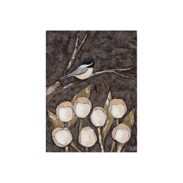 Trademark Fine Art Jade Reynolds 'Chickadee And Tulips I' Canvas Art, 24x32 - WAG11624-C2432GG