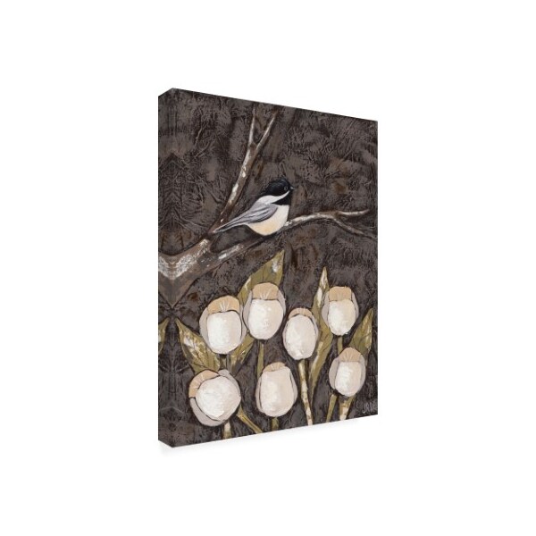 Trademark Fine Art Jade Reynolds 'Chickadee And Tulips I' Canvas Art, 24x32 - WAG11624-C2432GG
