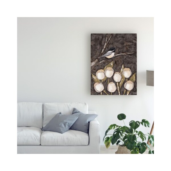 Trademark Fine Art Jade Reynolds 'Chickadee And Tulips I' Canvas Art, 24x32 - WAG11624-C2432GG