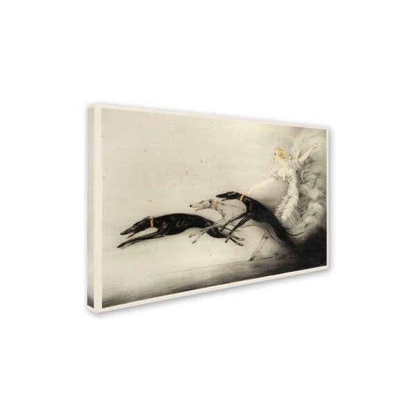 Trademark Fine Art Vintage Apple Collection 'Art Deco Woman Greyhounds' Canvas Art, 22x32 - ALI10176-C2232GG