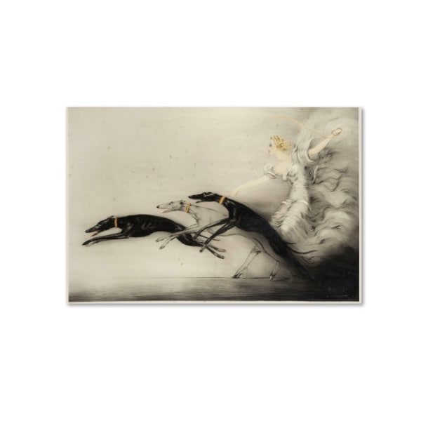 Trademark Fine Art Vintage Apple Collection 'Art Deco Woman Greyhounds' Canvas Art, 22x32 - ALI10176-C2232GG