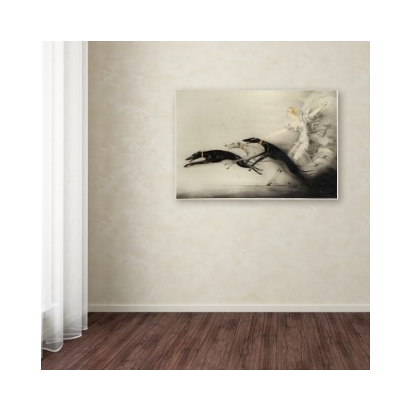 Trademark Fine Art Vintage Apple Collection 'Art Deco Woman Greyhounds' Canvas Art, 22x32 - ALI10176-C2232GG