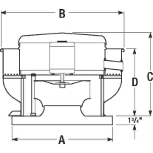 Dayton Upblast Vent, 12-1/2 In, 115/208-230V - 7AR90