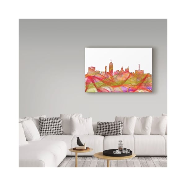 Trademark Fine Art Marlene Watson 'Lansing Michigan Skyline' Canvas Art, 12x19 - MW00697-C1219GG