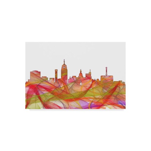 Trademark Fine Art Marlene Watson 'Lansing Michigan Skyline' Canvas Art, 12x19 - MW00697-C1219GG