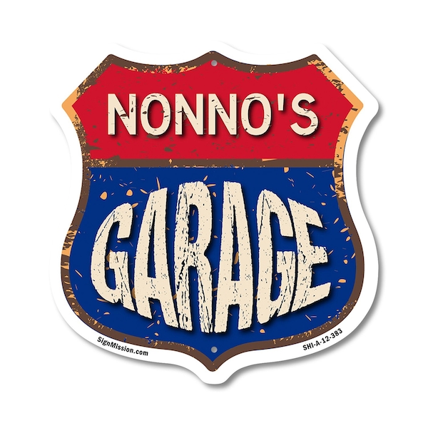 Signmission Nonno's Garage, 12 Inch X 12 Inch, Aluminum Metal Sign - SHI-A-12-383-NONNO