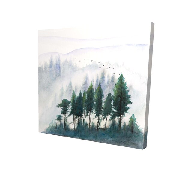 Begin Home Decor 16 x 16 in. Mountains Landscape In Watercolor-Print on Canvas - 2080-1616-LA102