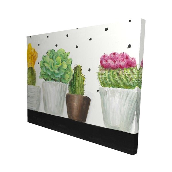 Begin Home Decor 16 x 20 in. Mini Cactus & Succulents-Print on Canvas - 2080-1620-FL114