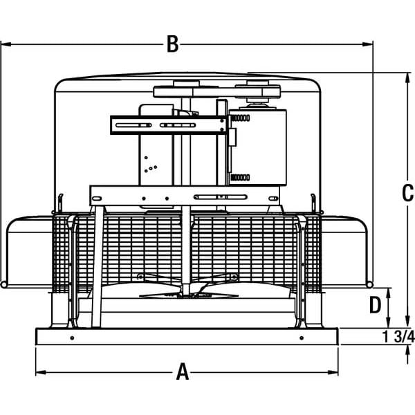 Dayton Downblast Vent, Belt Drive, 18-1/2 In - 7A563