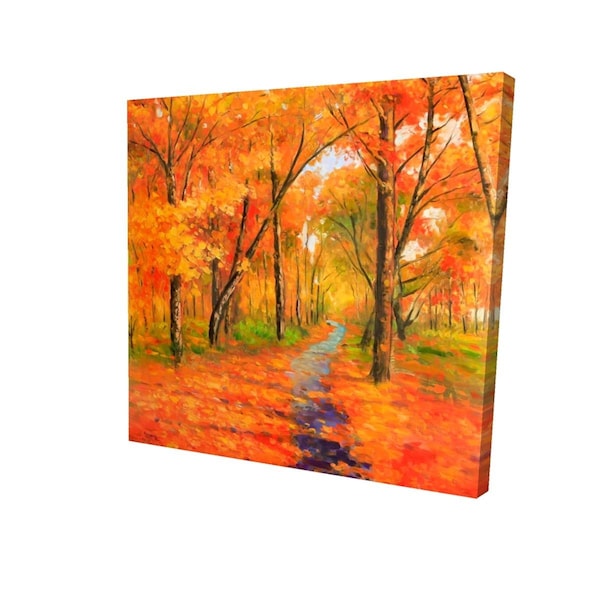 Fondo 32 x 32 in. Autumn Trail in the Forest-Print on Canvas - FO2788207