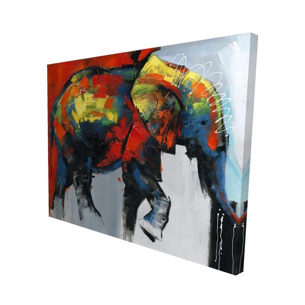 Fondo 16 x 20 in. Abstract & Colorful Elephant In Motion-Print on Canvas - FO2777181