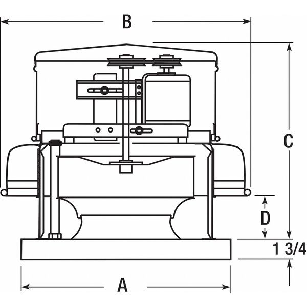 Dayton Downblast Vent, Belt Drive, 18-1/2 In - 7A657