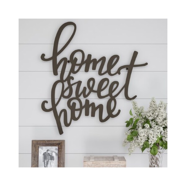 Hastings Home Metal Cutout, Home Sweet Home Decorative Wall Sign 3D Word Art Decor, Modern Rustic Farmhouse - 984437MXV