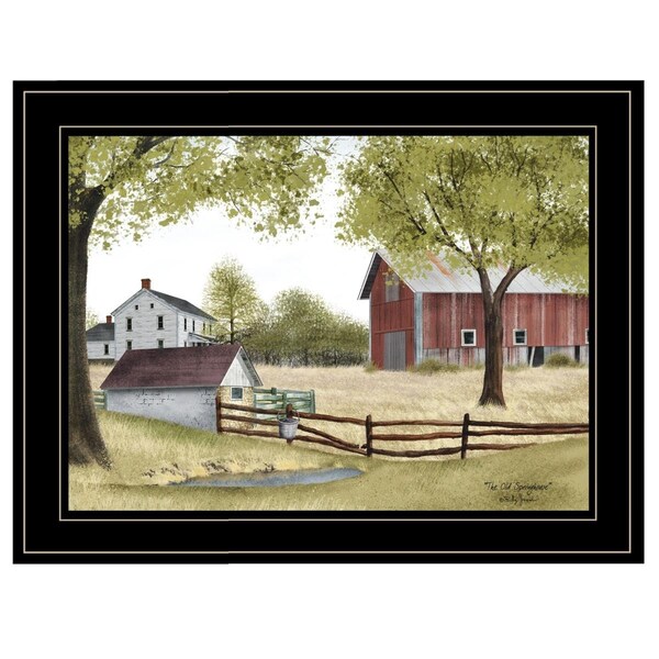 Homeroots The Old Spring House 2 Black Framed Print Wall Art, Earthtone - 404606